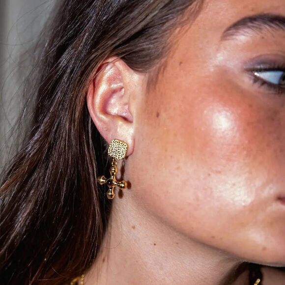 Vintage cross earrings N855 - Picture 1 of 6